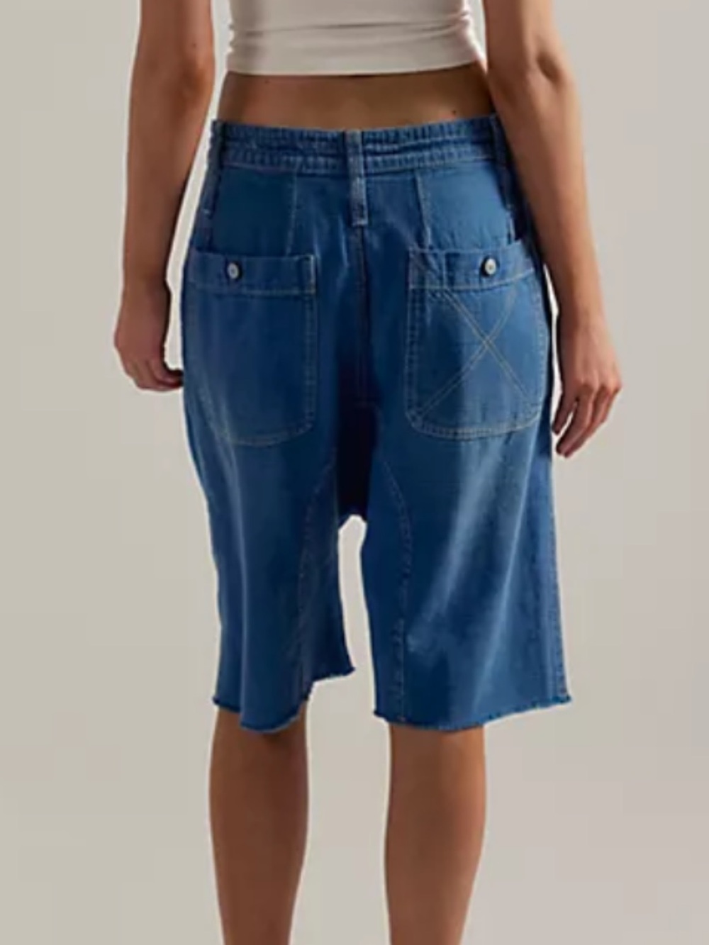 We The Free Blue Denim Harem Shorts - doesn’t have string waist like last pic